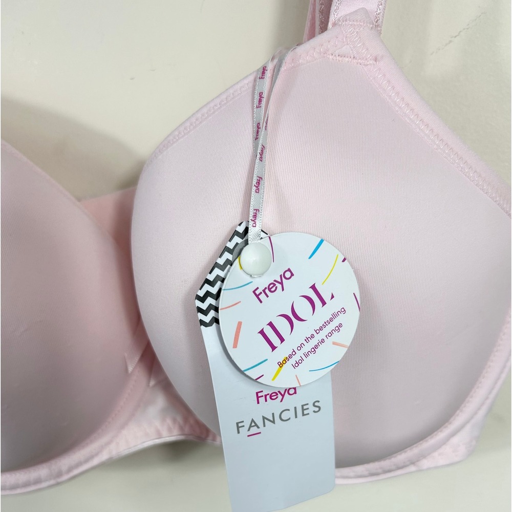 Freya Fancies Idol Balcony T-Shirt Bra Womens 32DD Pink Underwire Molded Cup - Picture 2 of 11